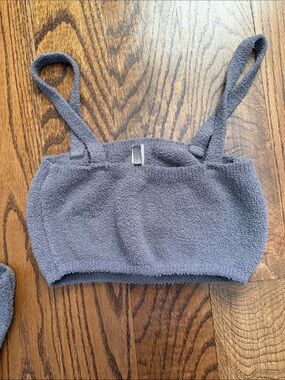 SKIMS Grey Terry Bralette Crop Top